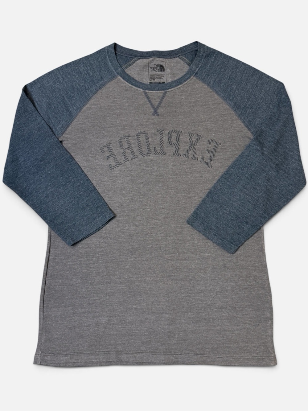 The North Face Explore 3/4 Sleeve Raglan Tee Gray Blue Women’s M - Picture 3 of 7